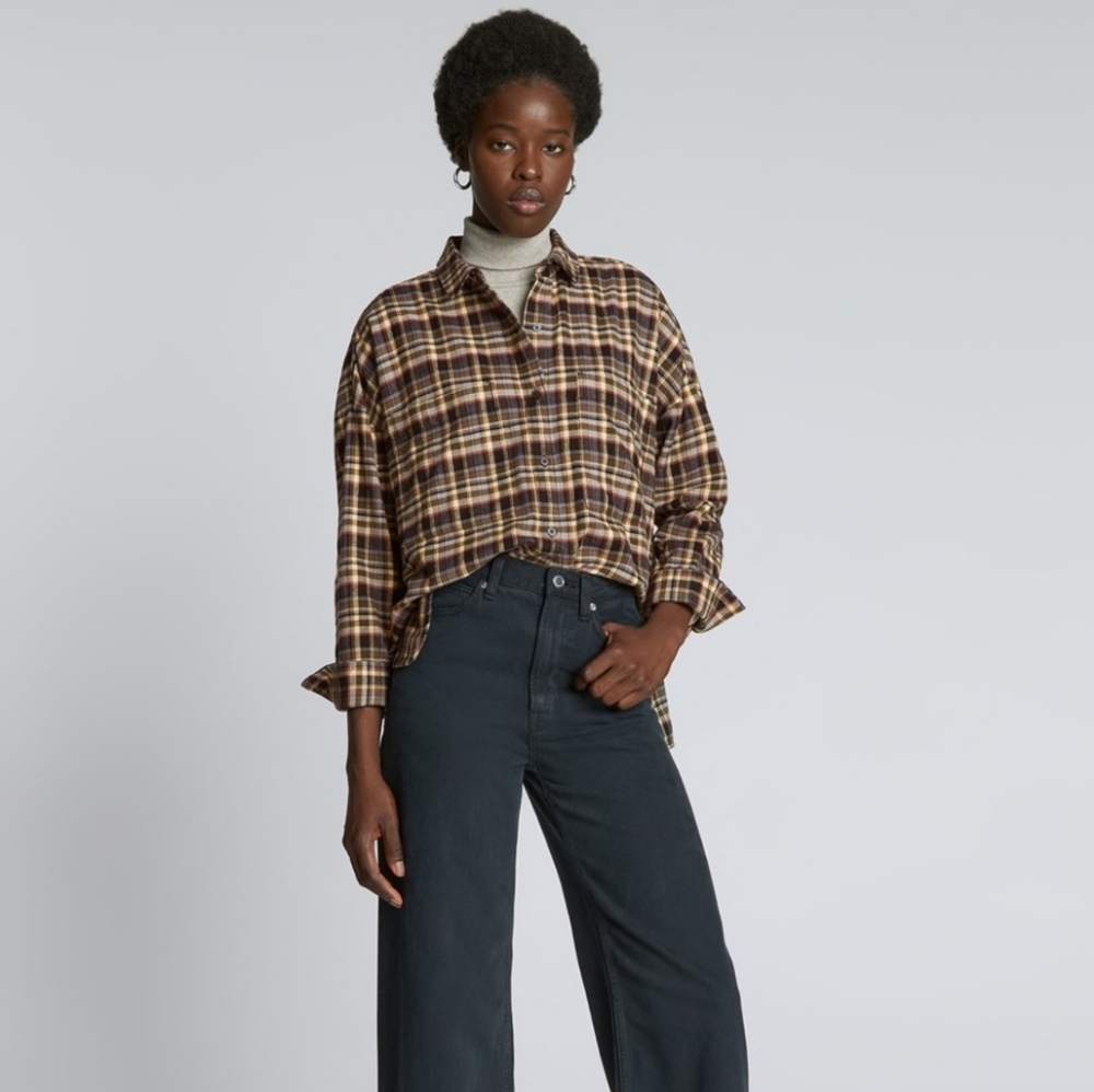 Everlane Boxy Plaid Flannel Shirt